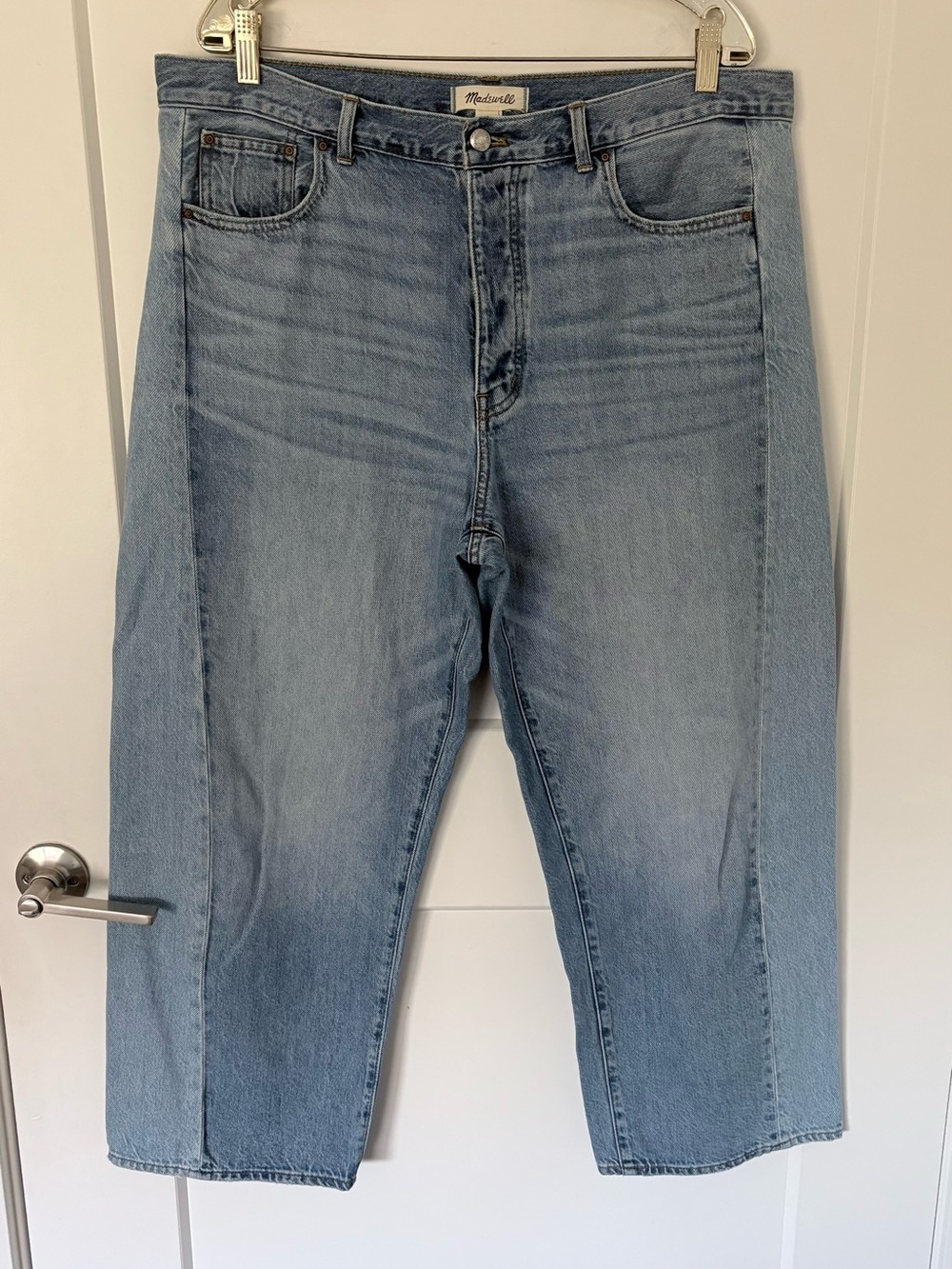 Madewell Classic Two-Tone Straight Leg Crop Jeans - Size 31